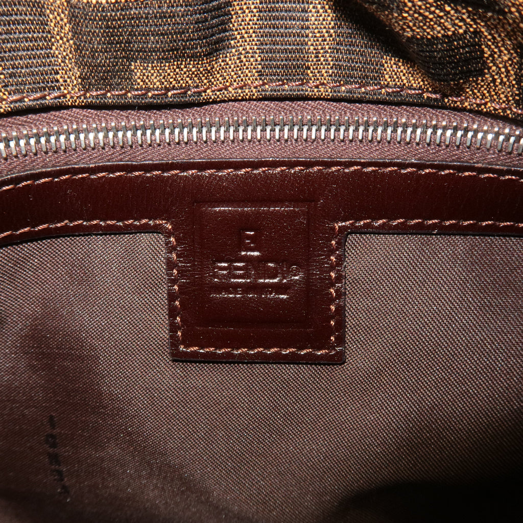 FENDI Zucca Canvas Leather Shoulder Bag Brown 83164900012