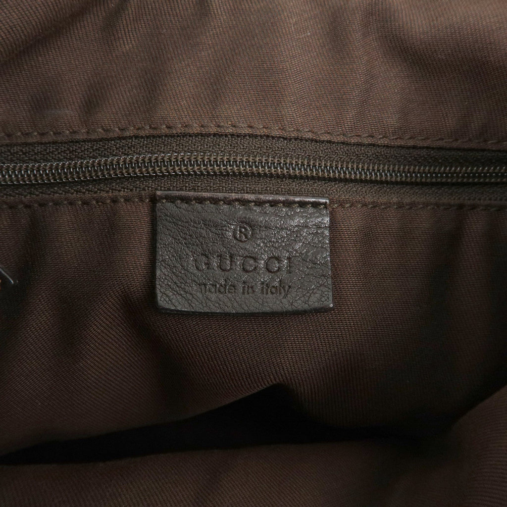 GUCCI Abbey GG Canvas Leather Shoulder Bag Beige Gold 189833