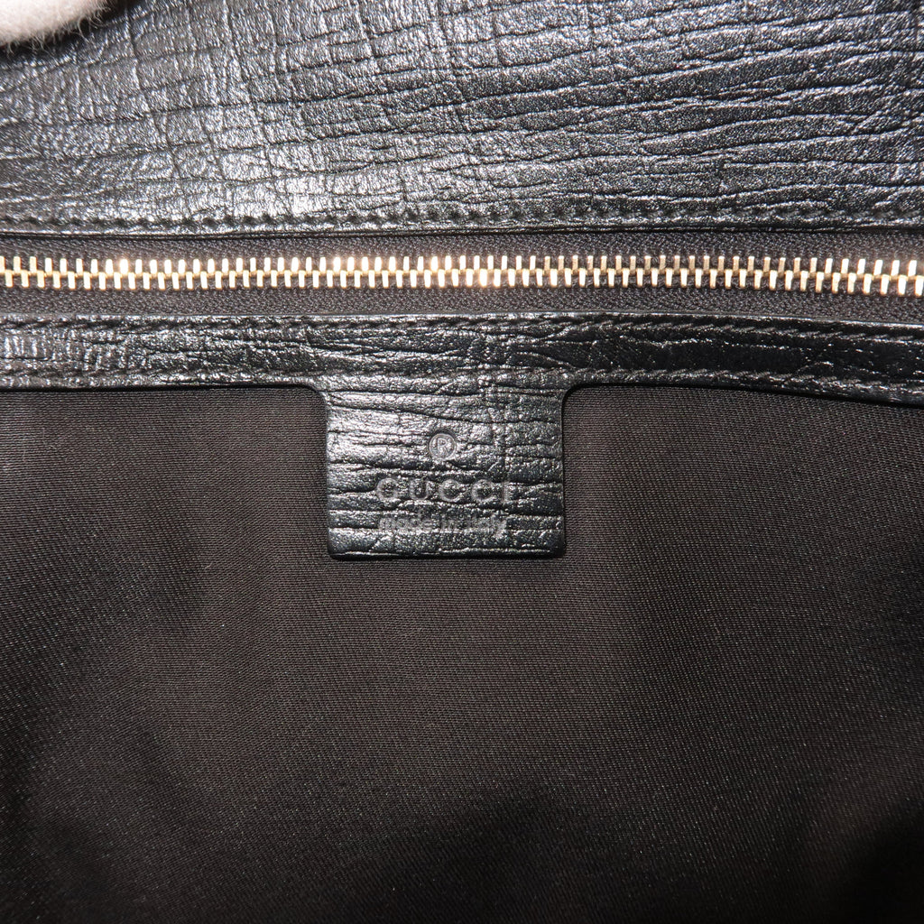 GUCCI Sherry GG Canvas Leather Tote Bag Black 130994