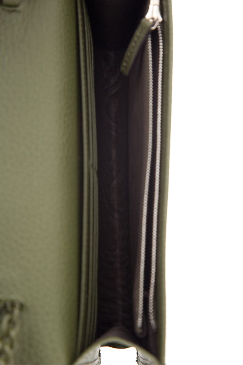 Gucci Green Leather Wallet on Chain Cross-Body
