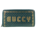Gucci Blue Leather Zip around wallet accessories