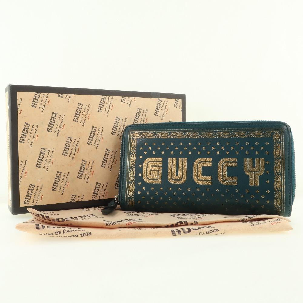 Gucci Blue Leather Zip around wallet accessories