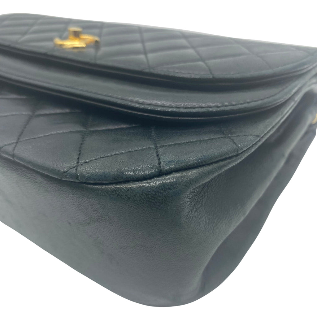Chanel Black Leather Diana shoulder bag