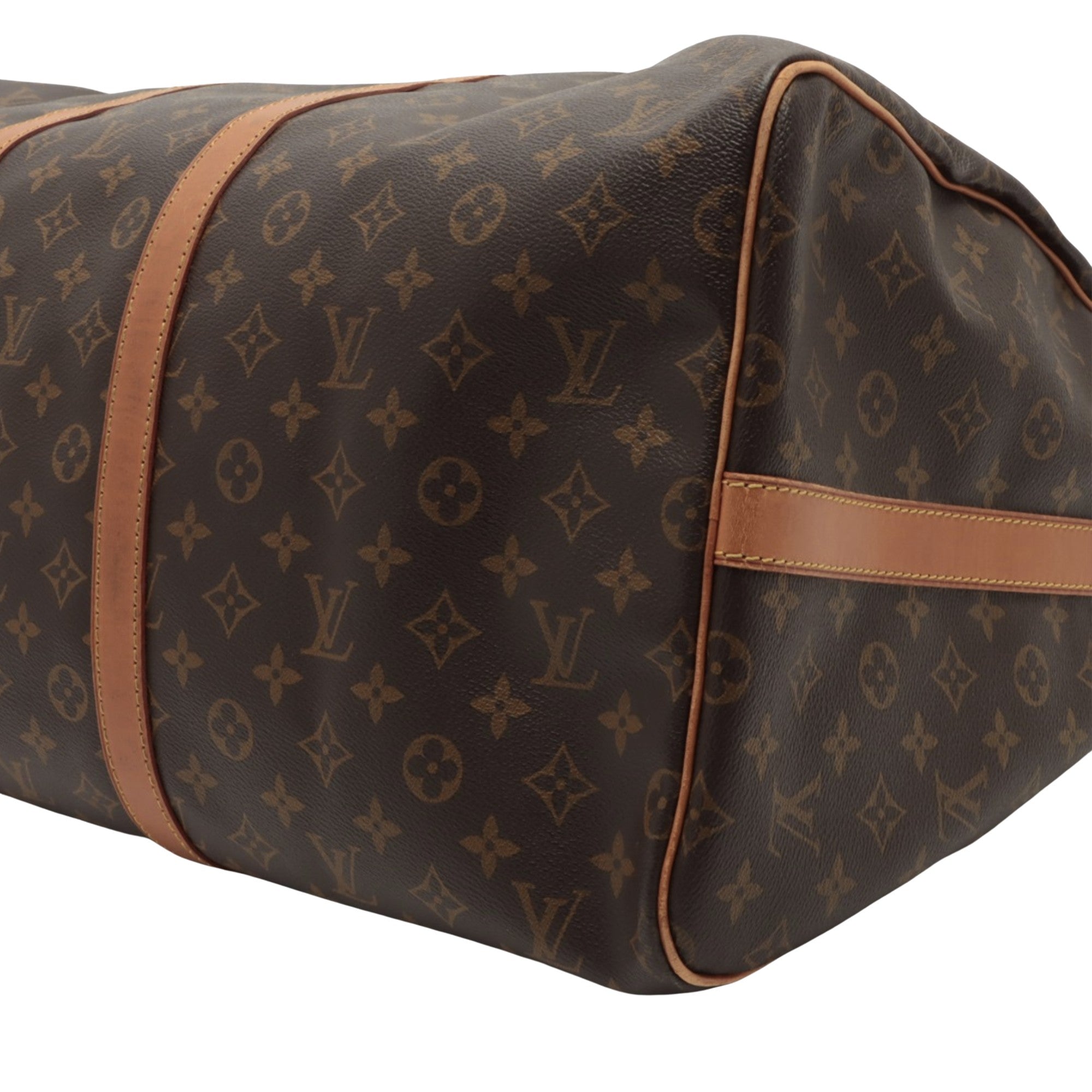 Louis Vuitton Brown Canvas Keepall Bandouli√®re 55 handbag bag