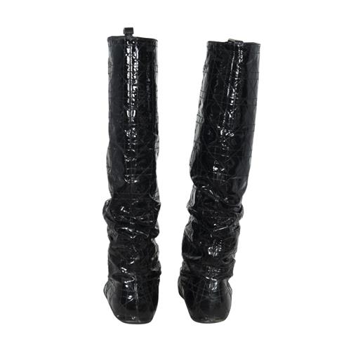 Christian Dior Patent Leather Scrunch Boots