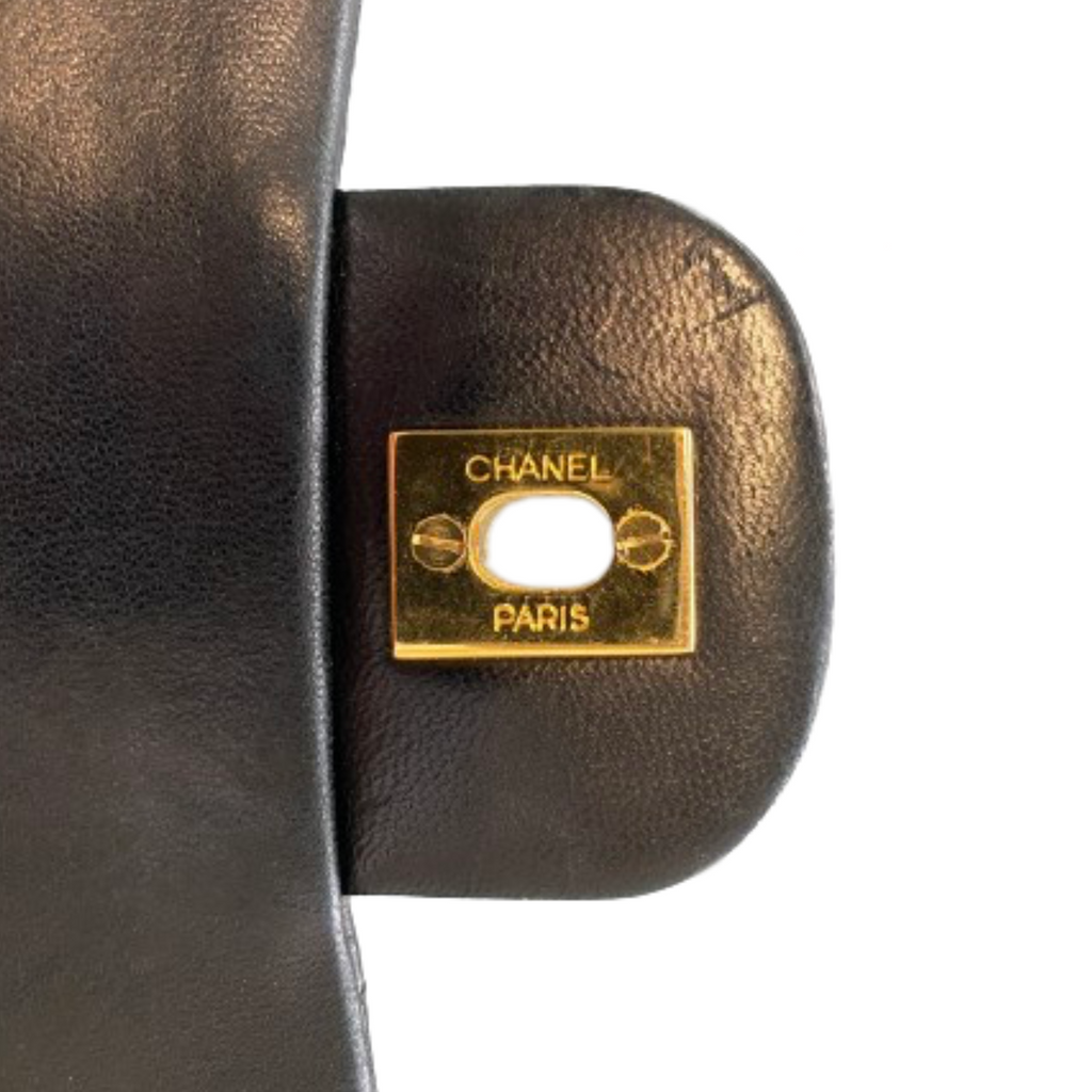 Chanel Black Leather Double flap shoulder bag