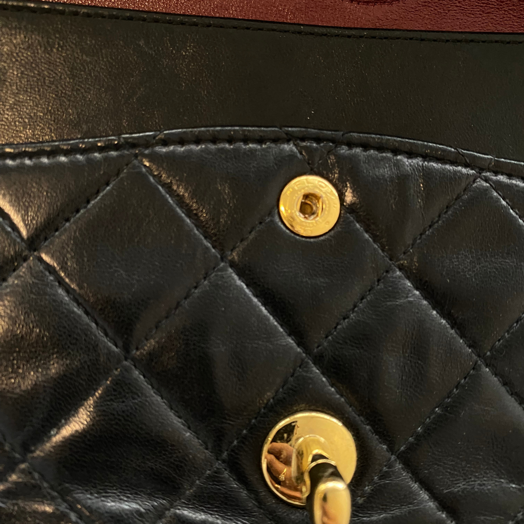 Chanel Black Leather Double flap shoulder bag