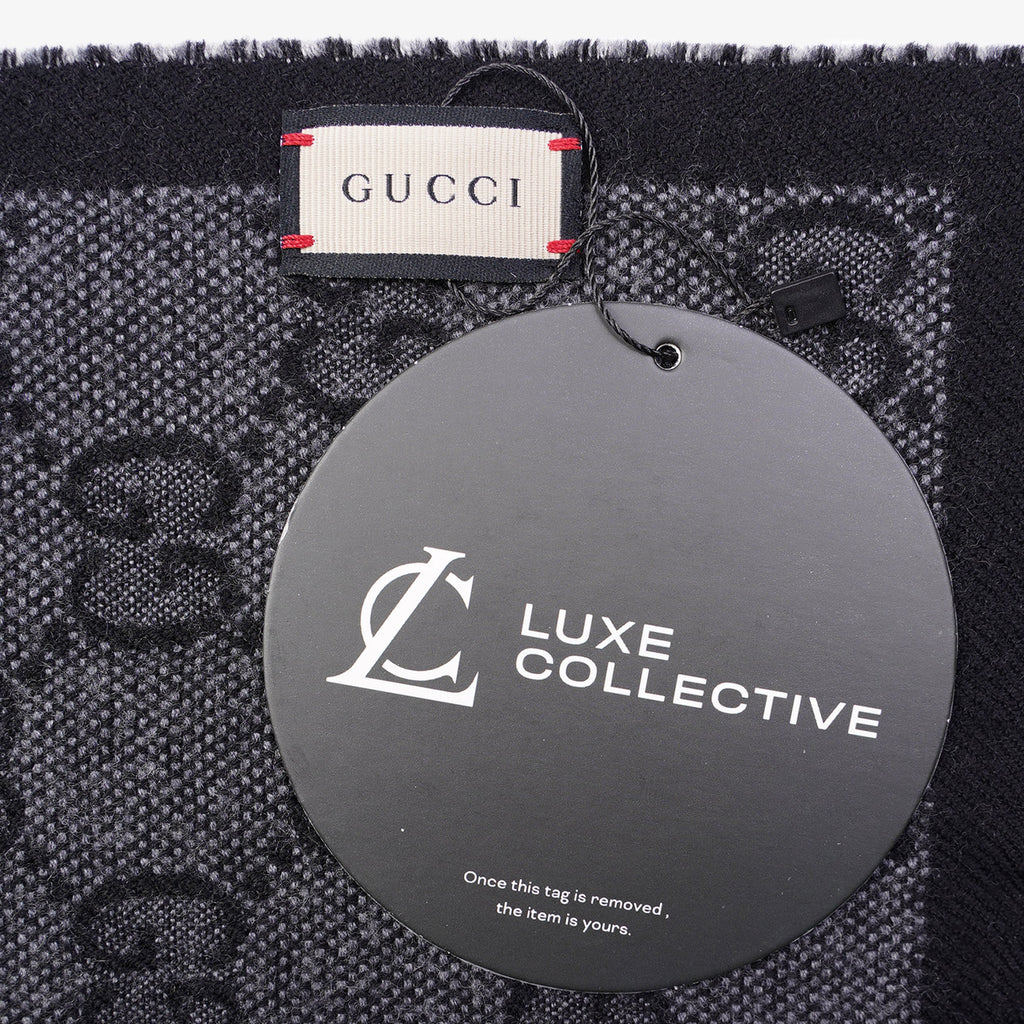 Gucci Womens GG Scarf Grey
