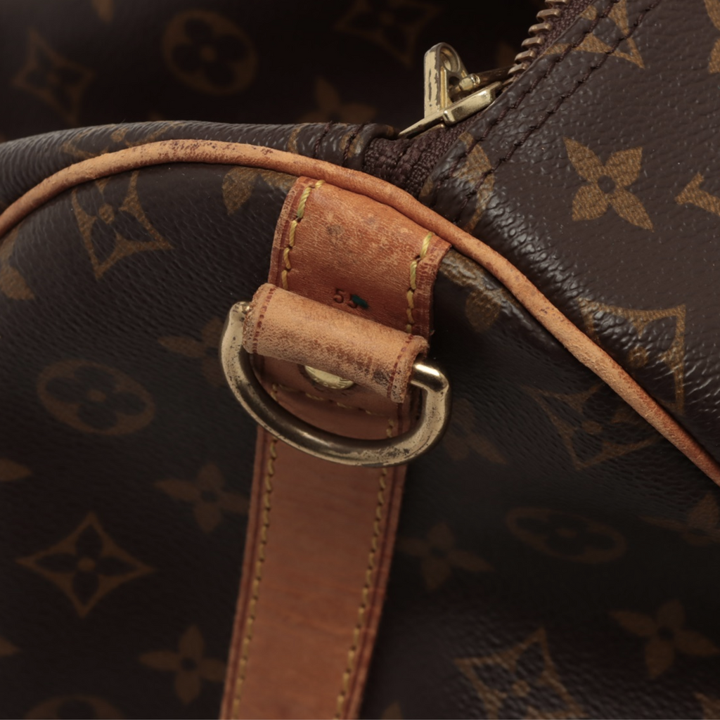 Louis Vuitton Brown Canvas Keepall Bandouli√®re 55 handbag bag
