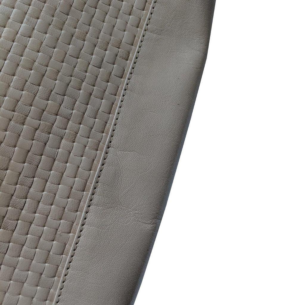 Fendi Vintage Dual Handle Woven Leather Cream Tote