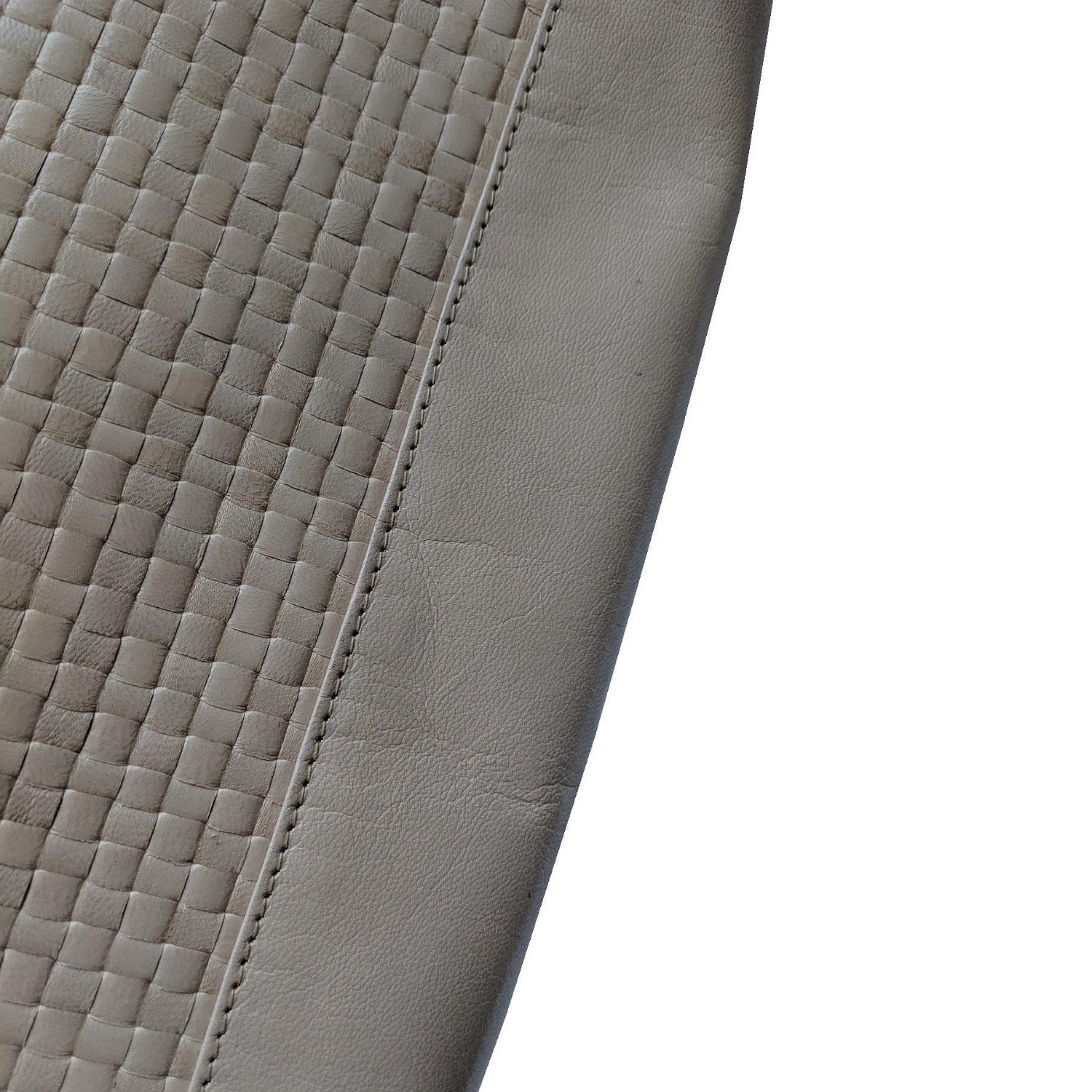 Fendi Vintage Dual Handle Woven Leather Cream Tote