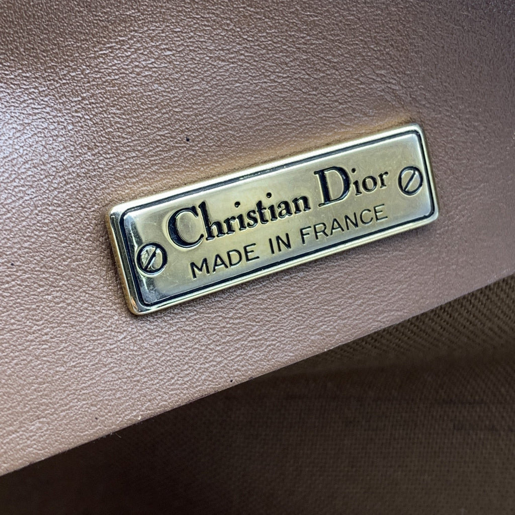 CHRISTIAN DIOR Vintage Grey Logo Canvas Large Clutch Portfolio