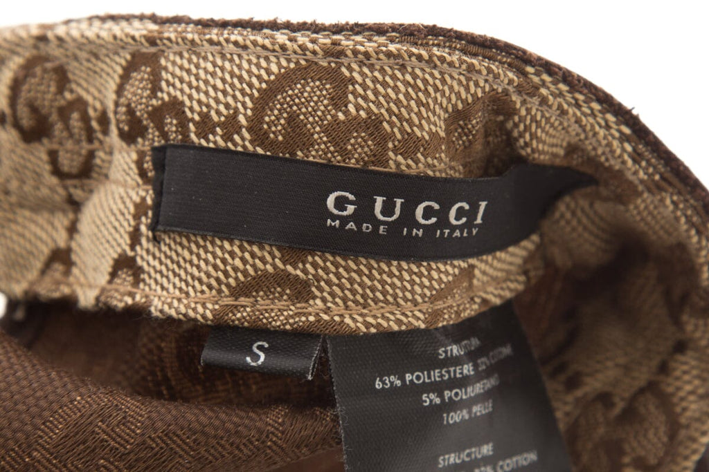 Gucci Brown Monogram Army Style Baseball Cap SZ S