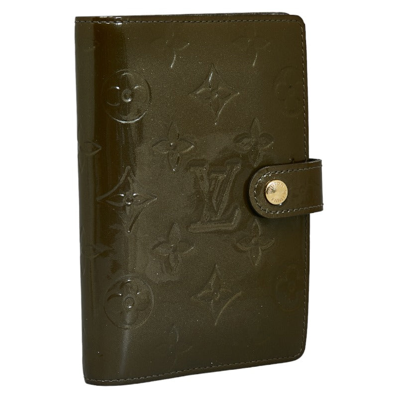 Louis Vuitton Monogram Verne Agenda PM Handbook Cover R21063 Verne Bronze Karki Patent Leather Ladies Louis Vuitton