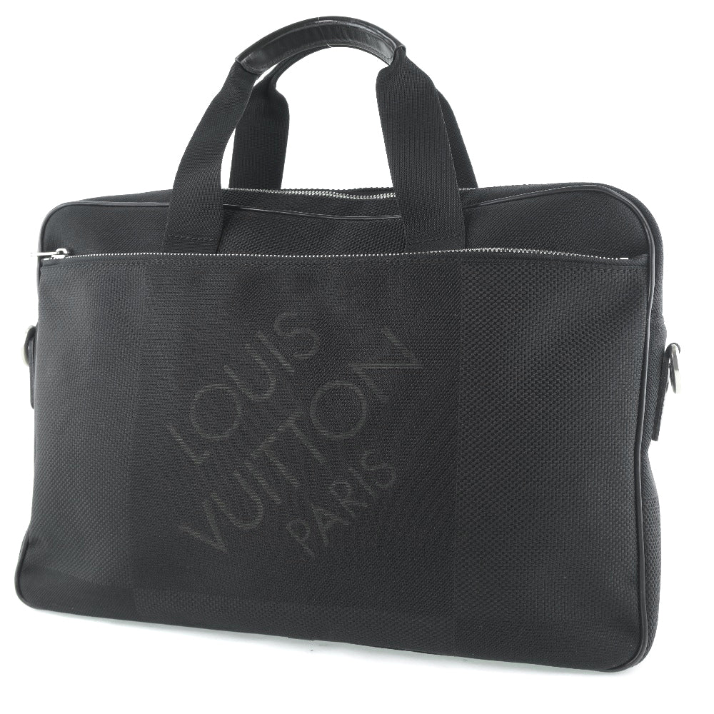 Louis Vuitton Black Canvas Associe briefcase bag
