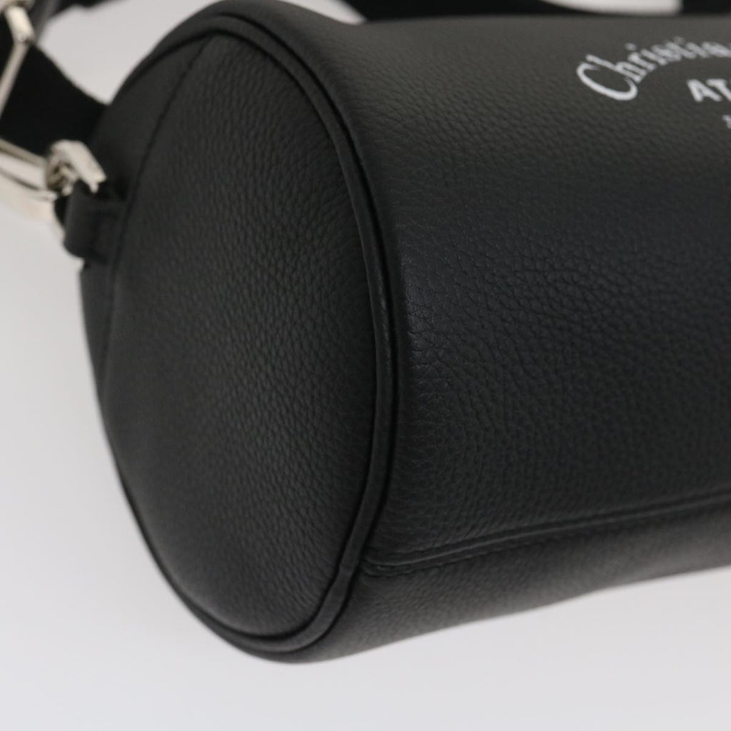 CHRISTIAN DIOR Atelier Roller Bag Shoulder Bag Leather Black Auth 29708A
