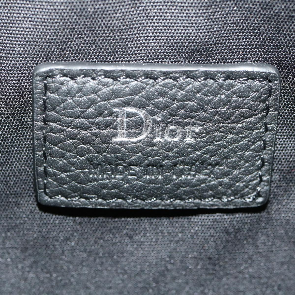 CHRISTIAN DIOR Atelier Roller Bag Shoulder Bag Leather Black Auth 29708A