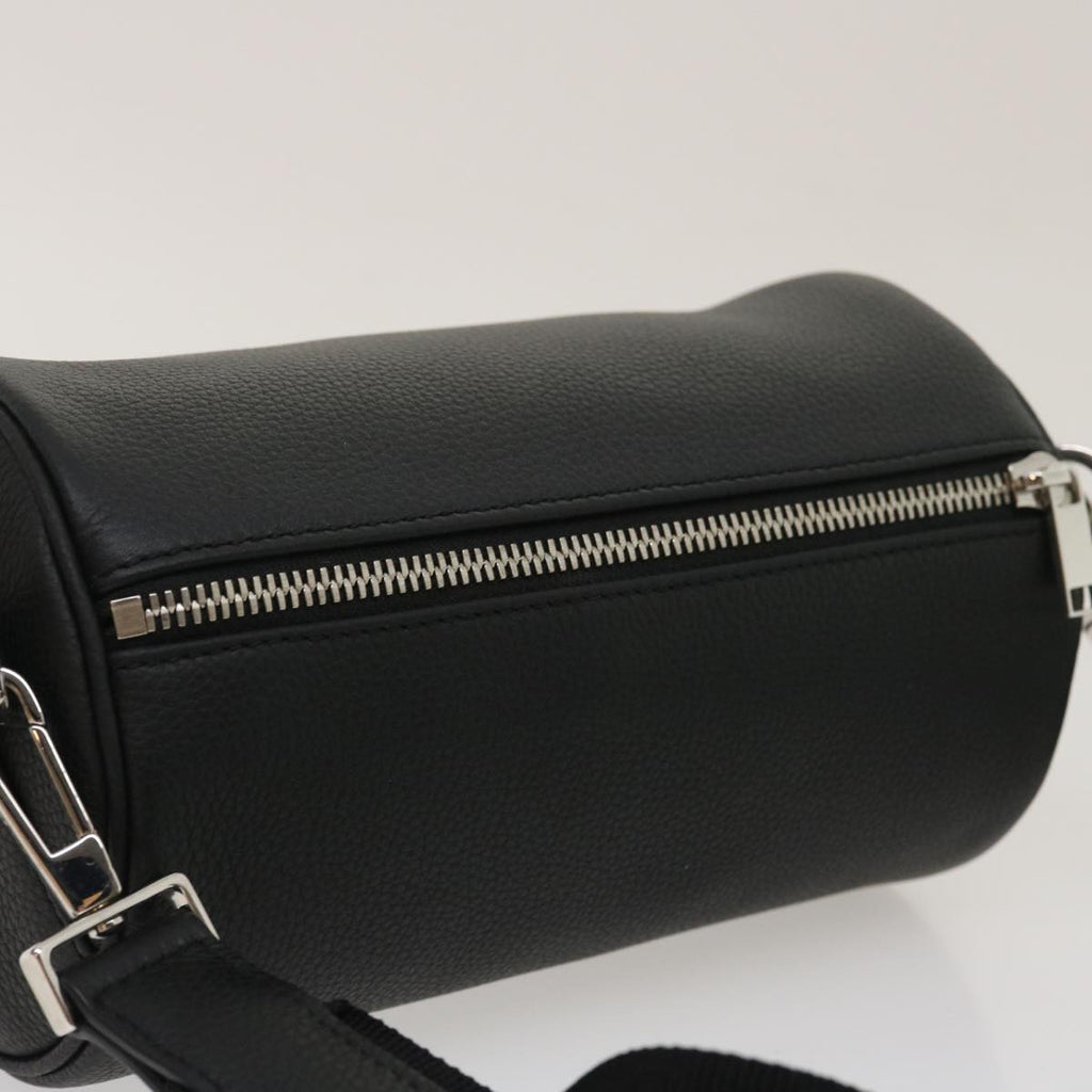 CHRISTIAN DIOR Atelier Roller Bag Shoulder Bag Leather Black Auth 29708A