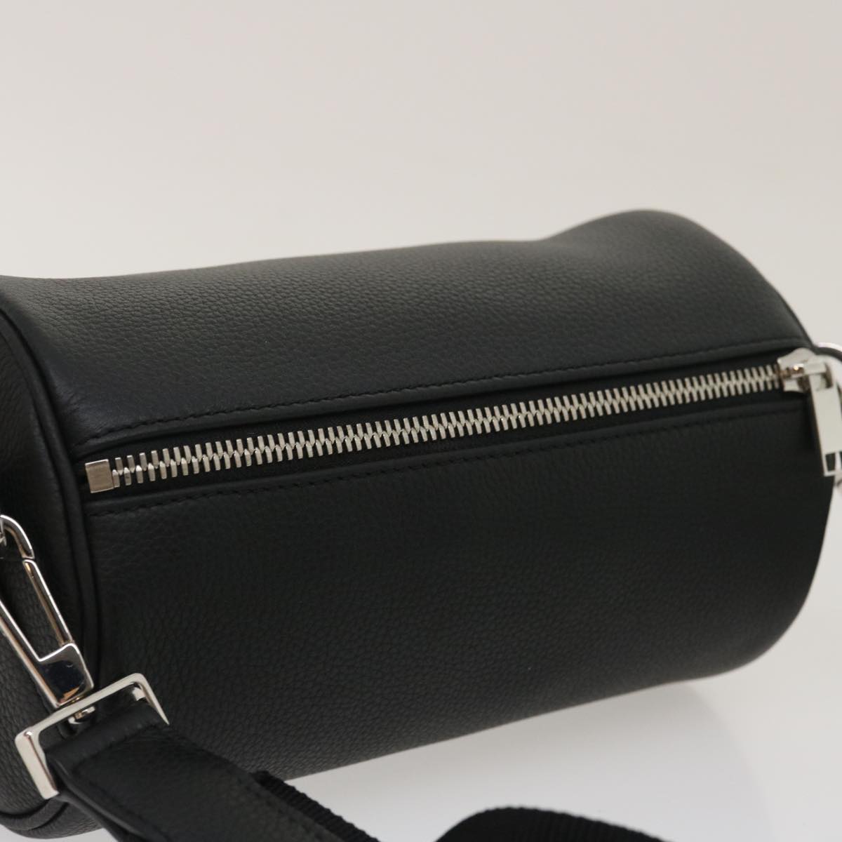 CHRISTIAN DIOR Atelier Roller Bag Shoulder Bag Leather Black Auth 29708A