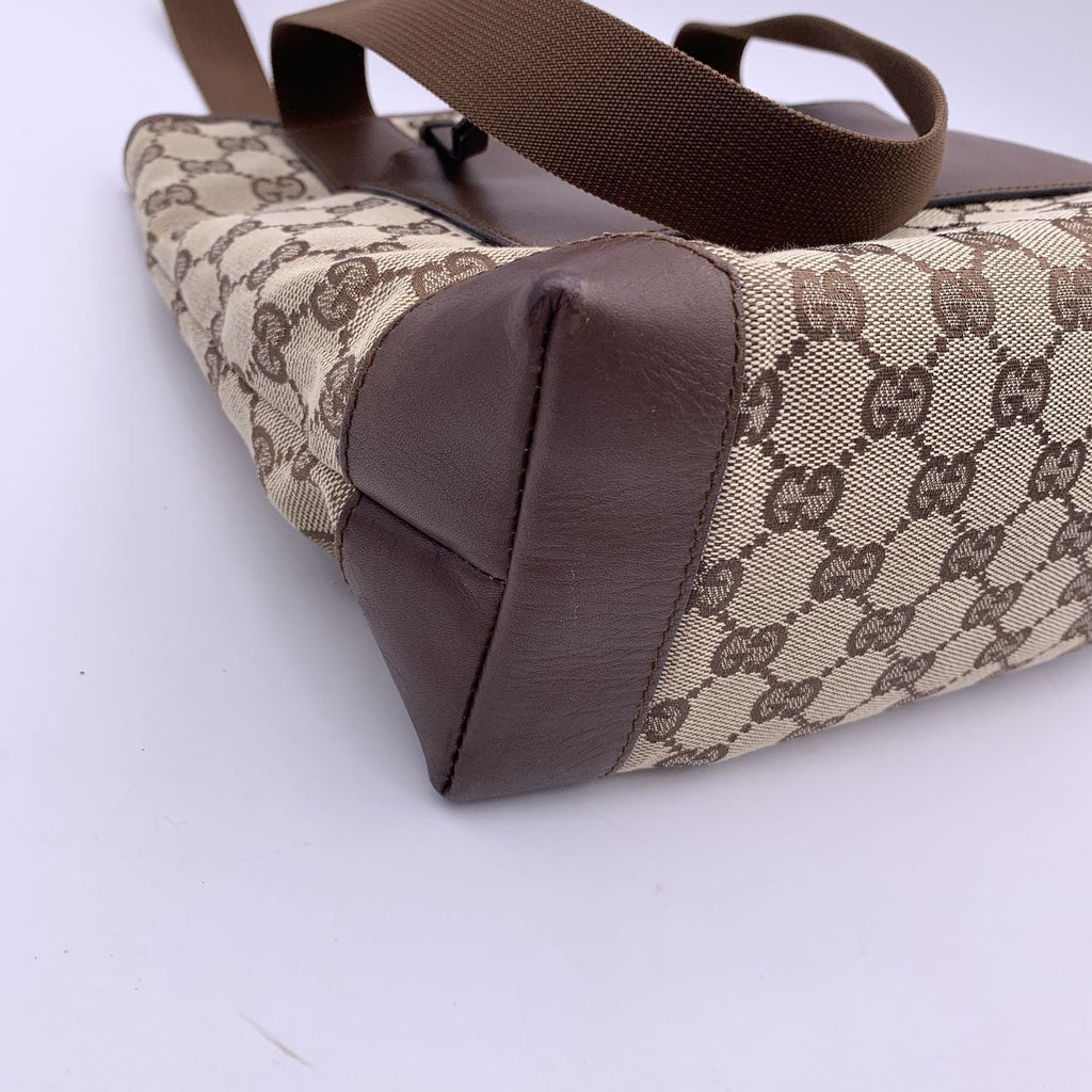Gucci Vintage Brown Monogram Canvas Front Pocket Tote Bag