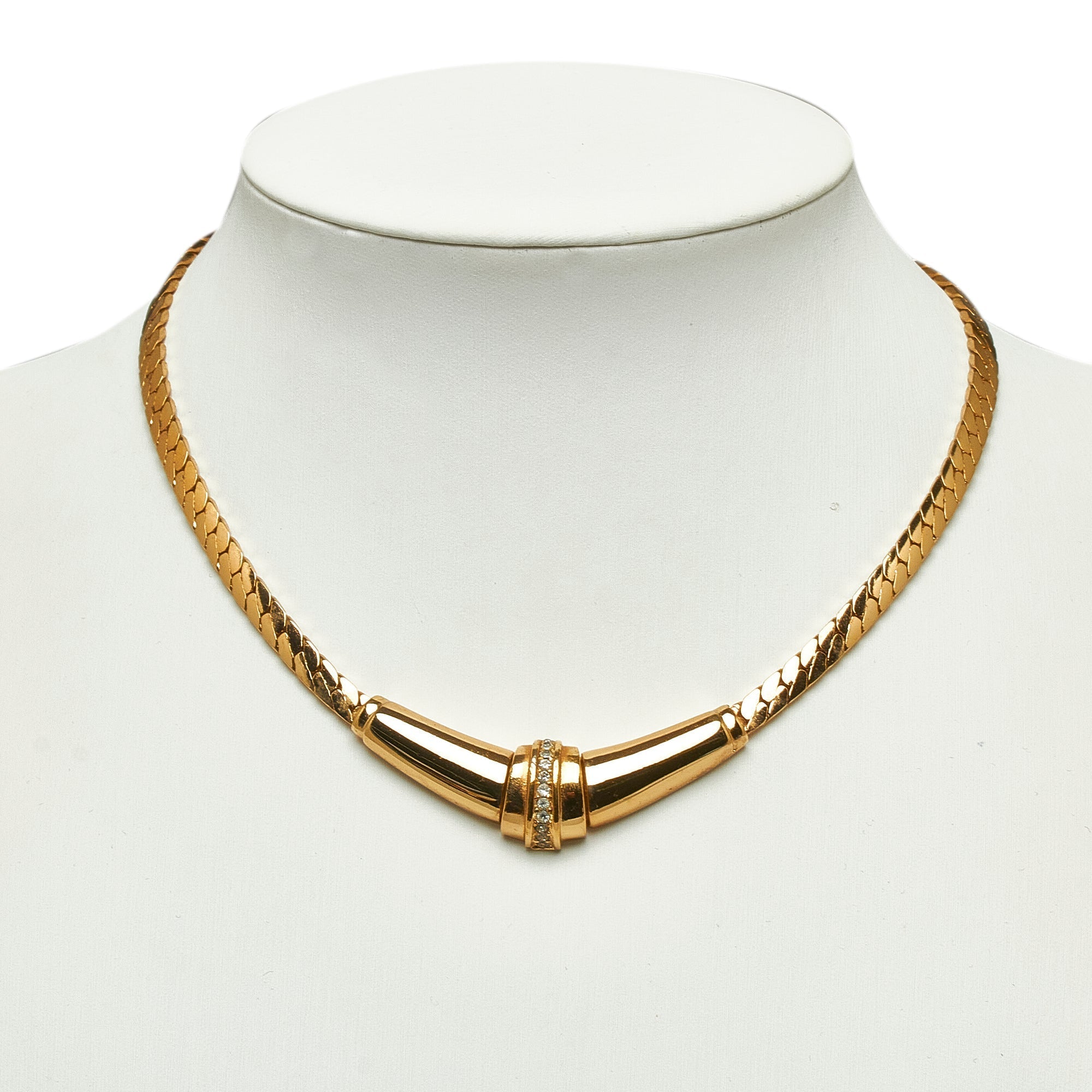DIOR Rhinestone Chain Necklace Costume Necklace