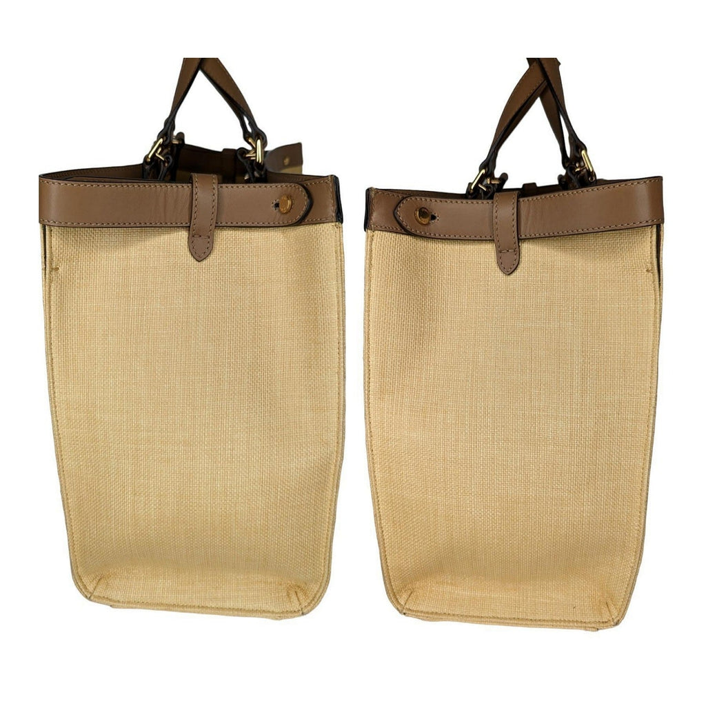 Fendi Medium FF Beige Canvas Peekaboo X-Tote