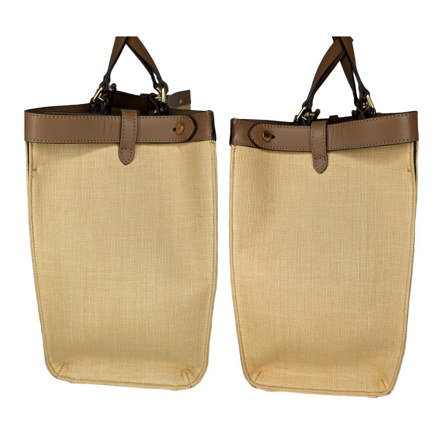 Fendi Medium FF Beige Canvas Peekaboo X-Tote