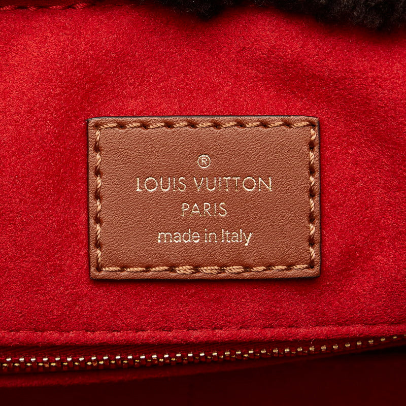 Louis Vuitton Monogram Teddy Onzagore GM Torta Bag M55420 Brown Ivory Mouton Leather  Louis Vuitton