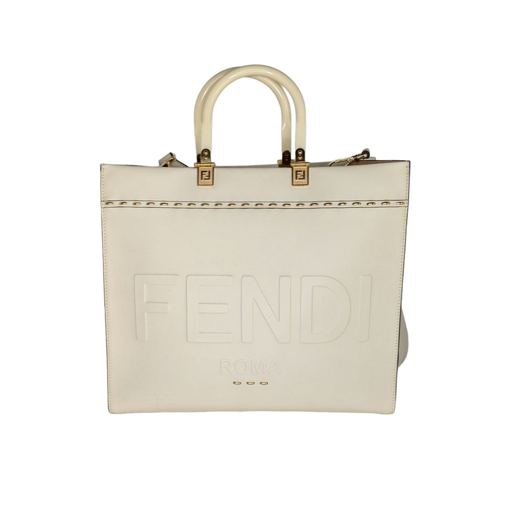 Fendi Sunshine Medium Creme Shopper Tote