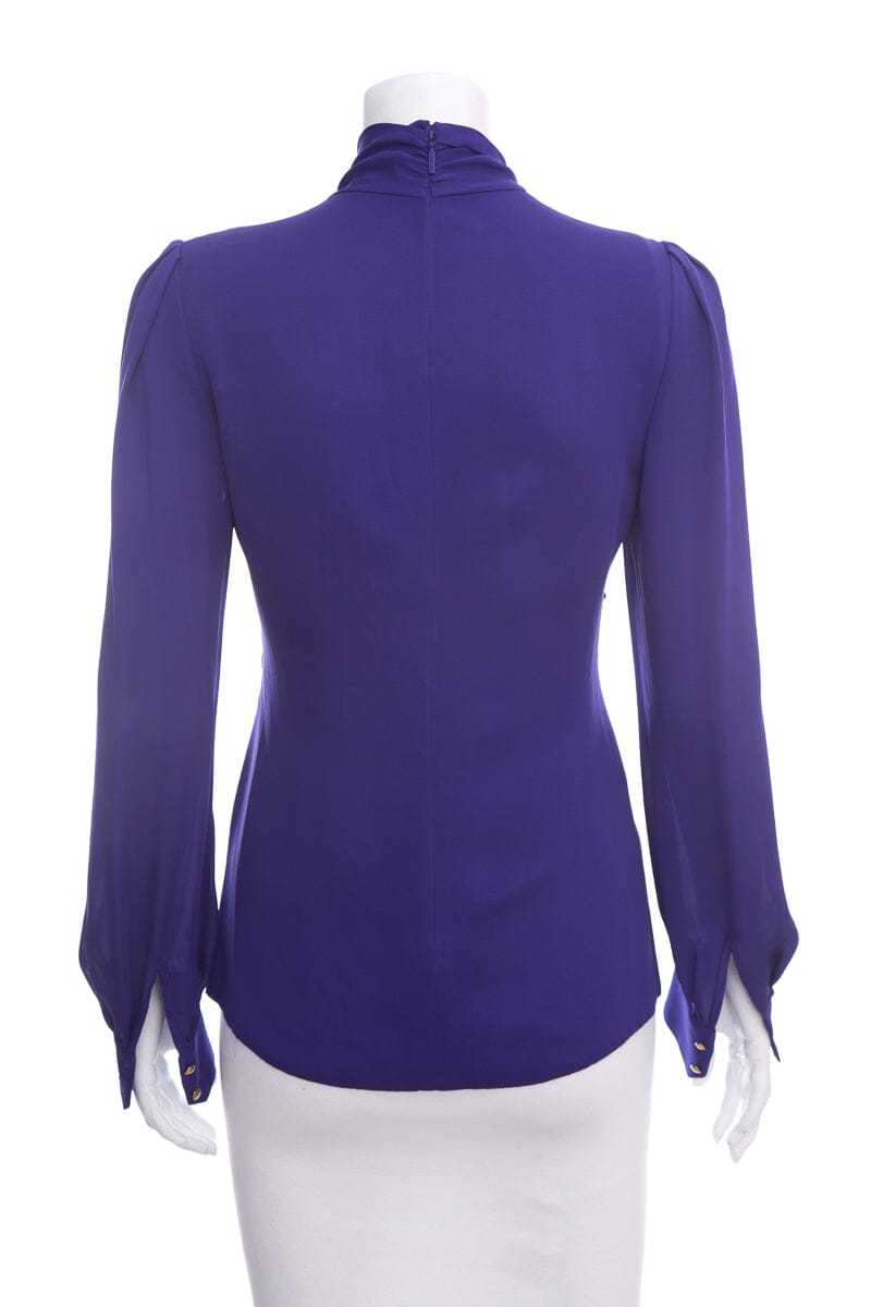 Gucci Purple Silk Tom Ford Era Blouse SZ 40