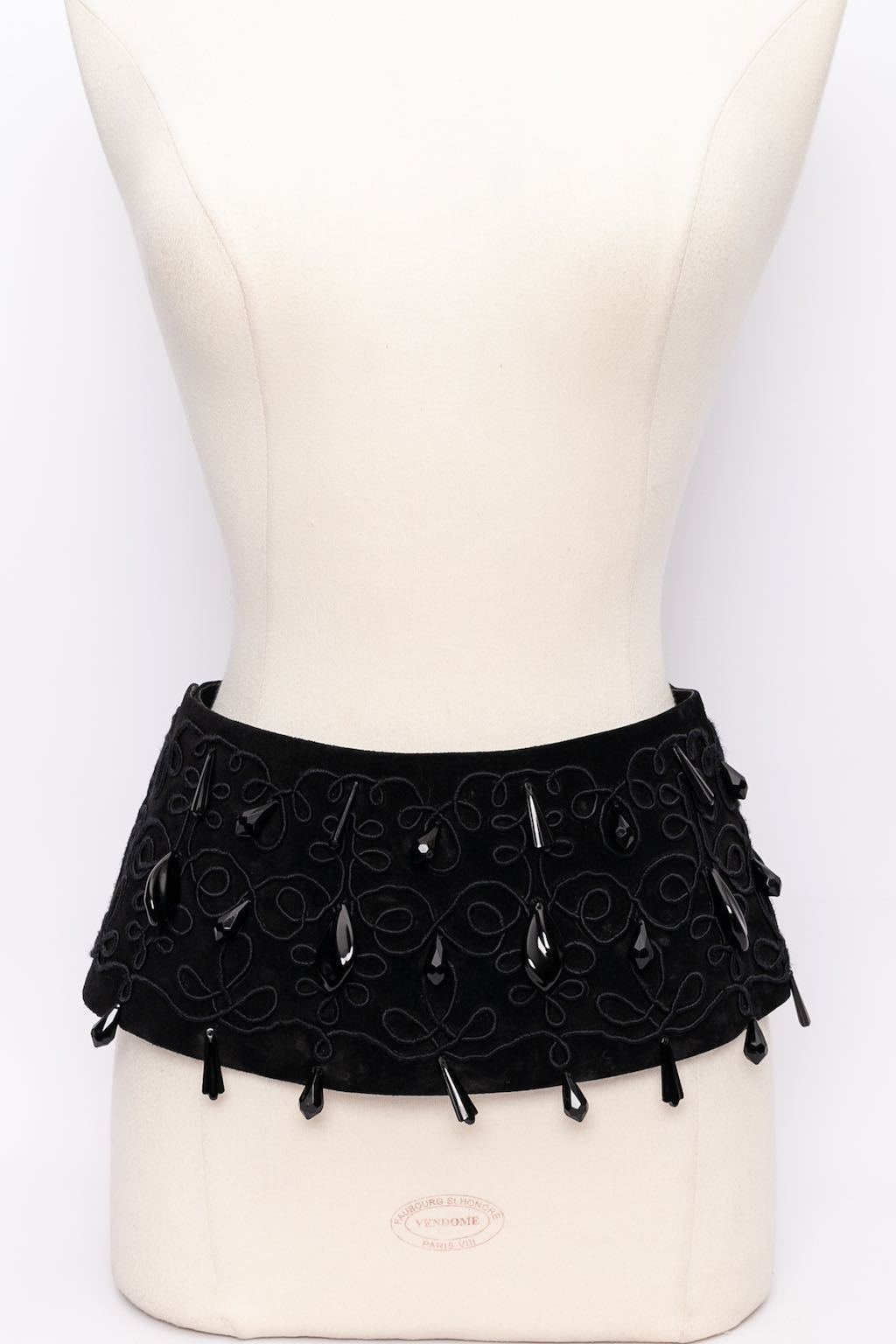 Ceinture noir en daim Dior