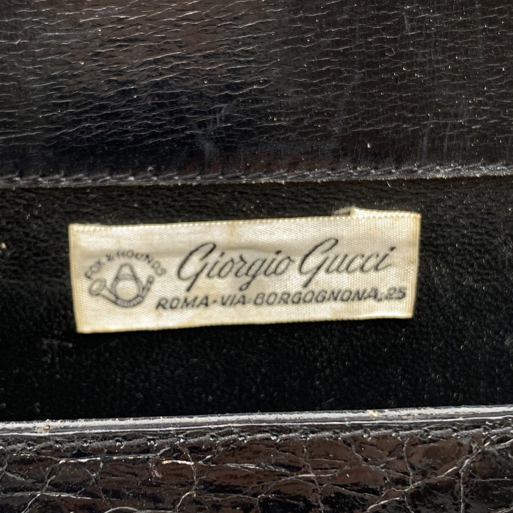 Giorgio Gucci Vintage Black Leather Clutch Bag Handbag