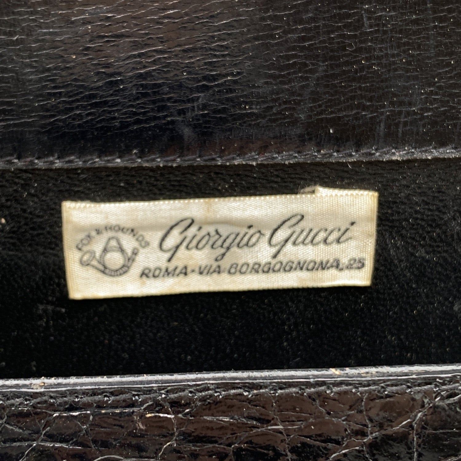 Giorgio Gucci Vintage Black Leather Clutch Bag Handbag