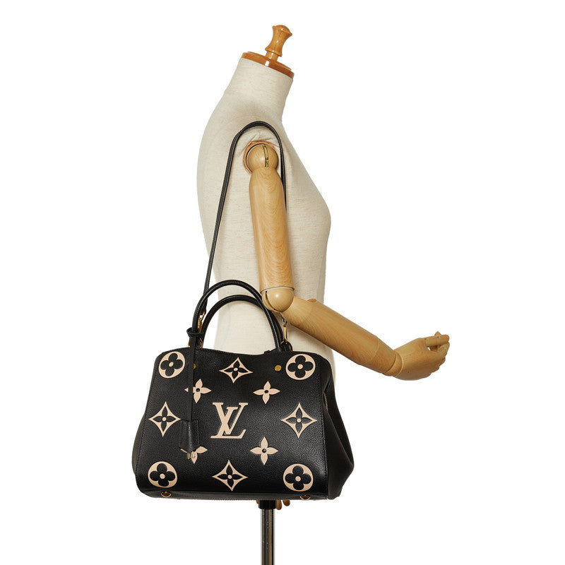 Louis Vuitton Monogram Amplant Montaigne MM Handbag Shoulder Bag 2WAY M45499 Noir Black Carf Leather  Louis Vuitton