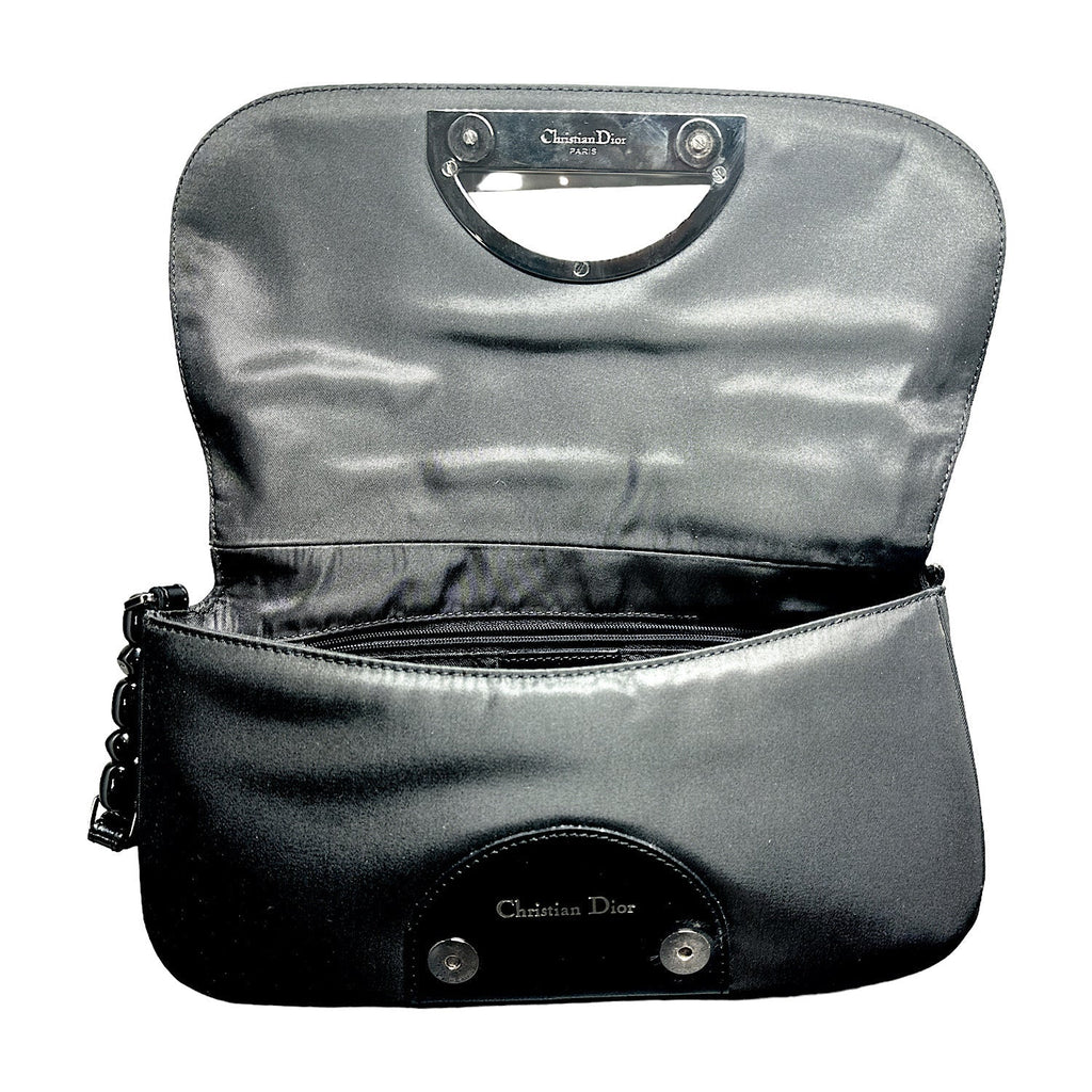 Christian Dior Nylon Malice Baguette Black Clutch