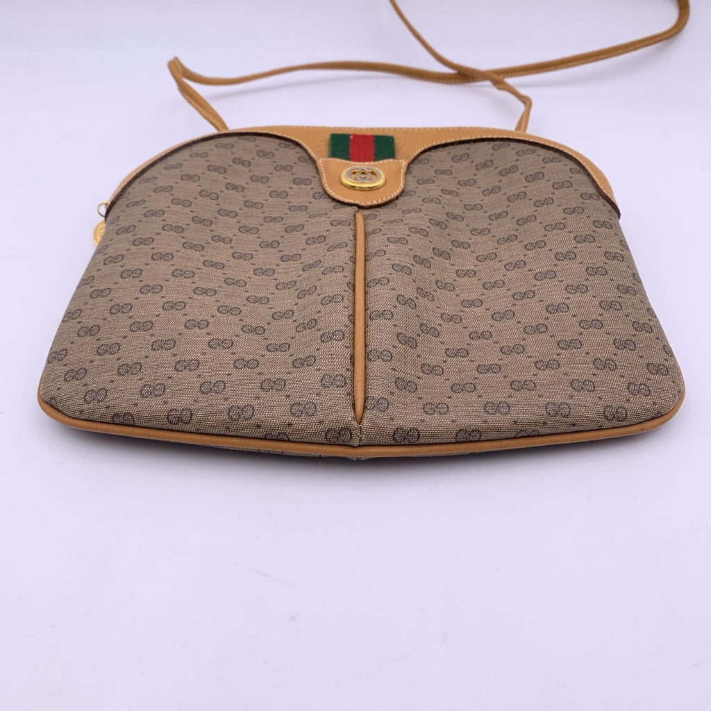 Gucci Vintage Beige Monogram Canvas Small Crossbody Bags