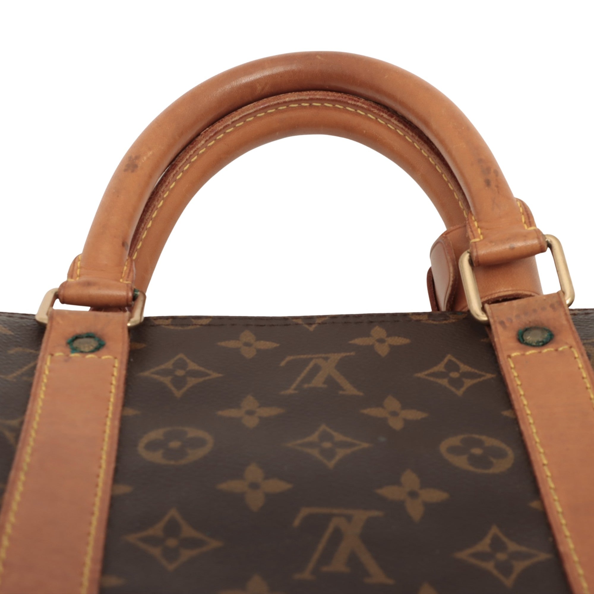 Louis Vuitton Brown Canvas Keepall Bandouli√®re 55 handbag bag