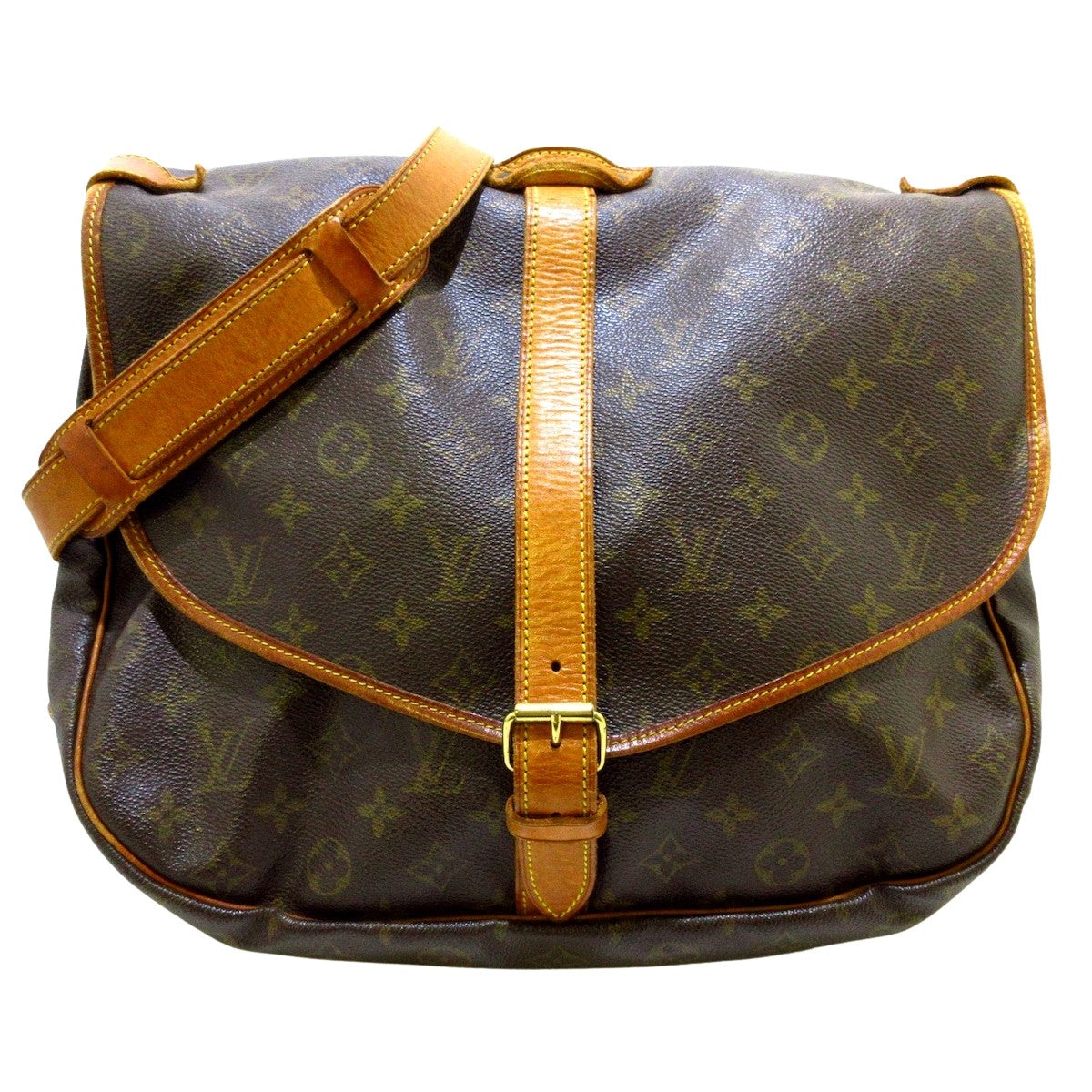 Louis Vuitton Brown Canvas Saumur shoulder bag