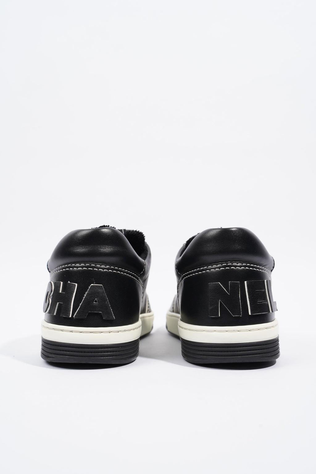 Chanel Chanel Logo Black / White Calfskin Leather EU 37 UK 4