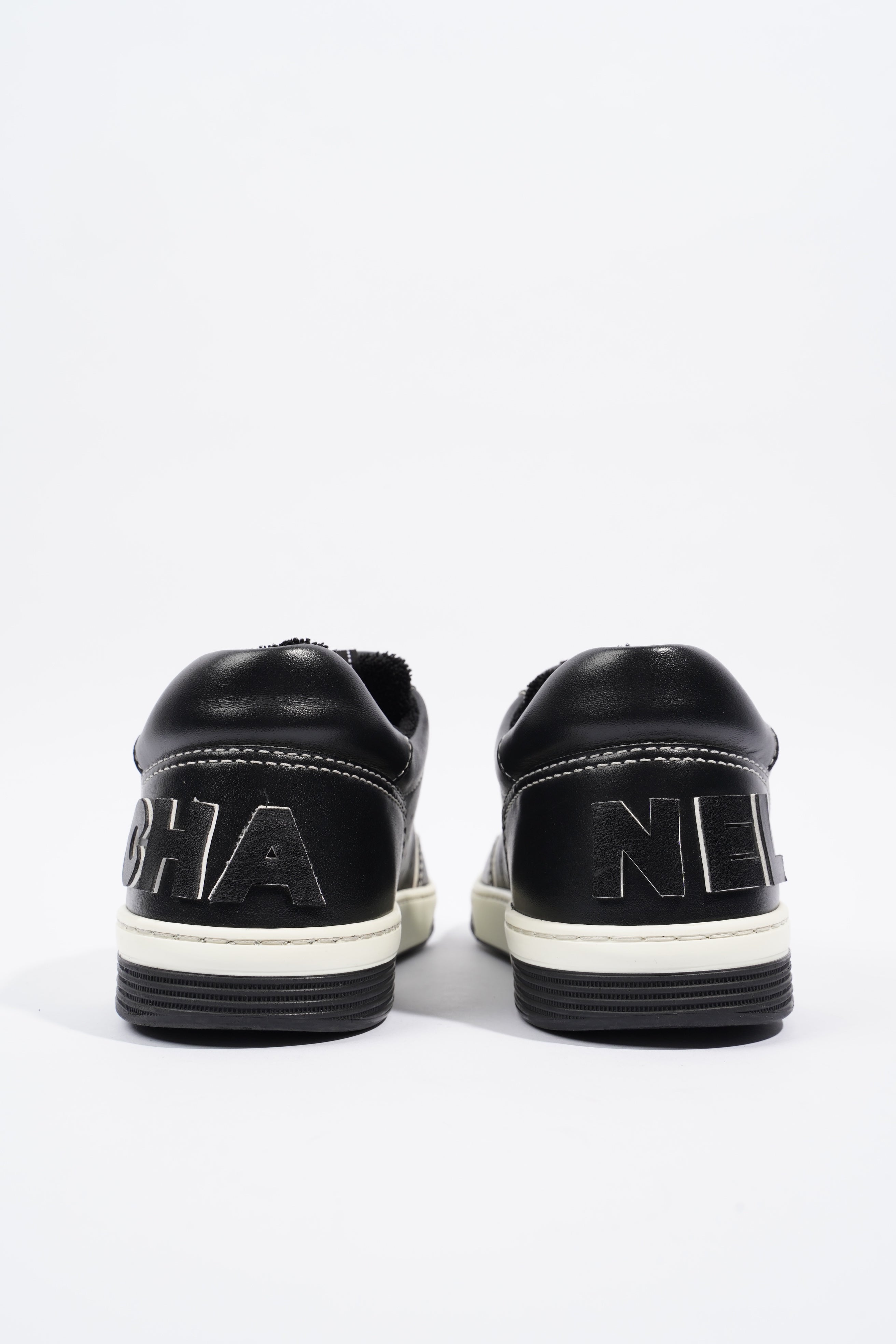 Chanel Chanel Logo Black / White Calfskin Leather EU 37 UK 4
