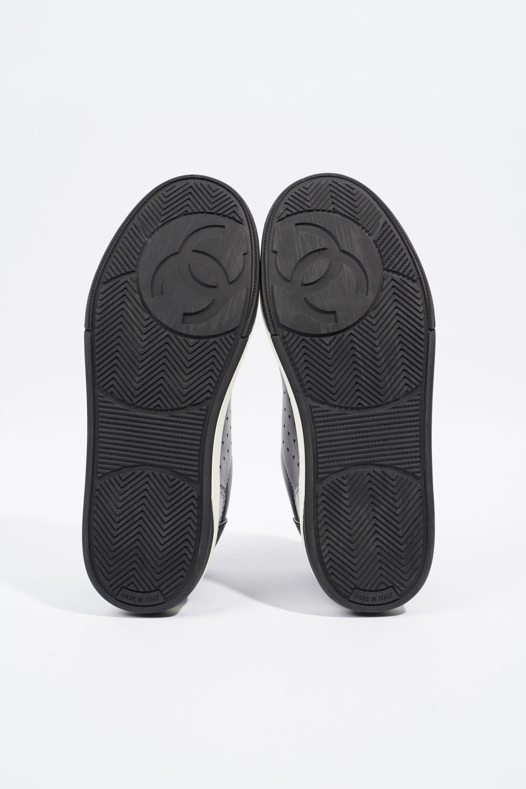 Chanel Chanel Logo Black / White Calfskin Leather EU 37 UK 4