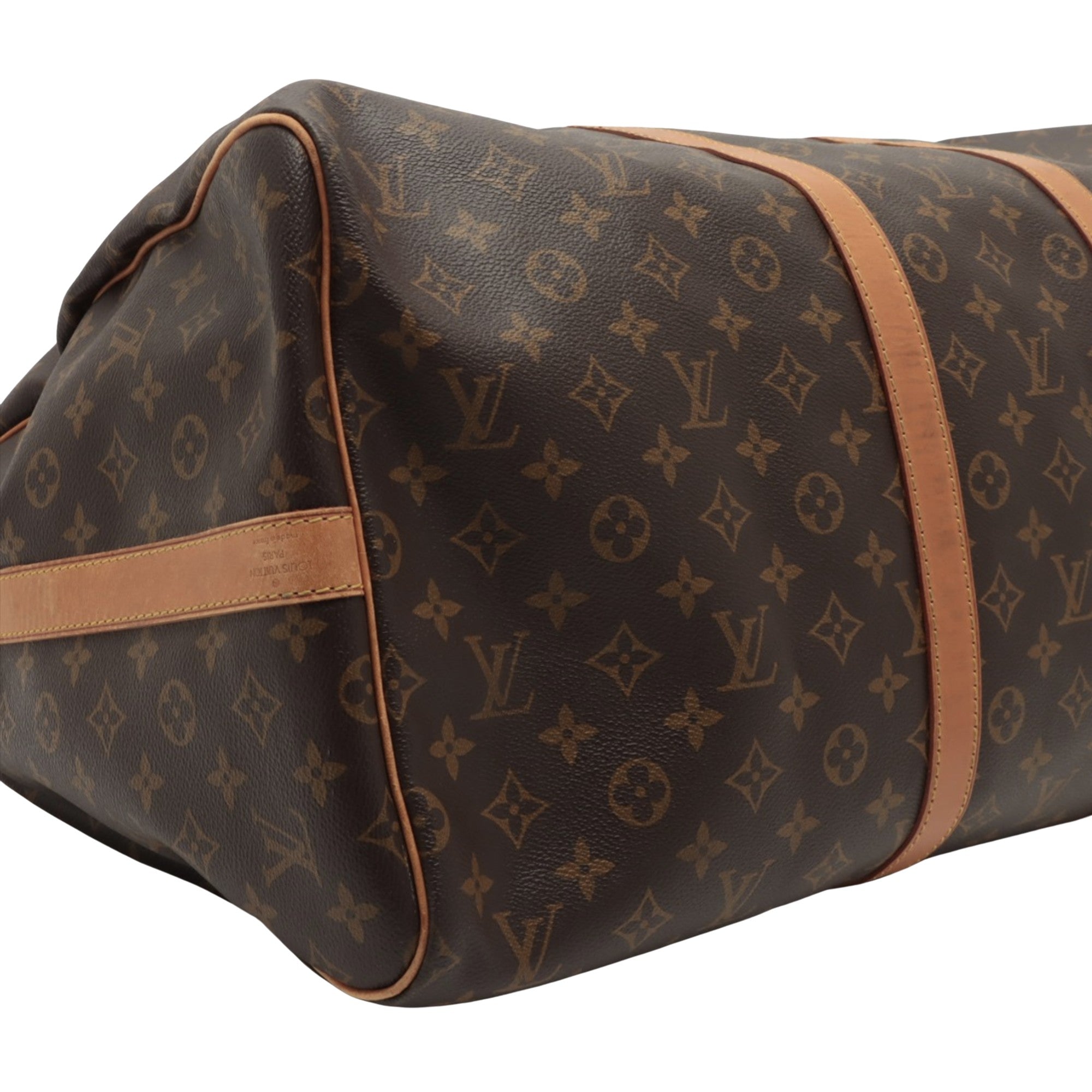 Louis Vuitton Brown Canvas Keepall Bandouli√®re 55 handbag bag