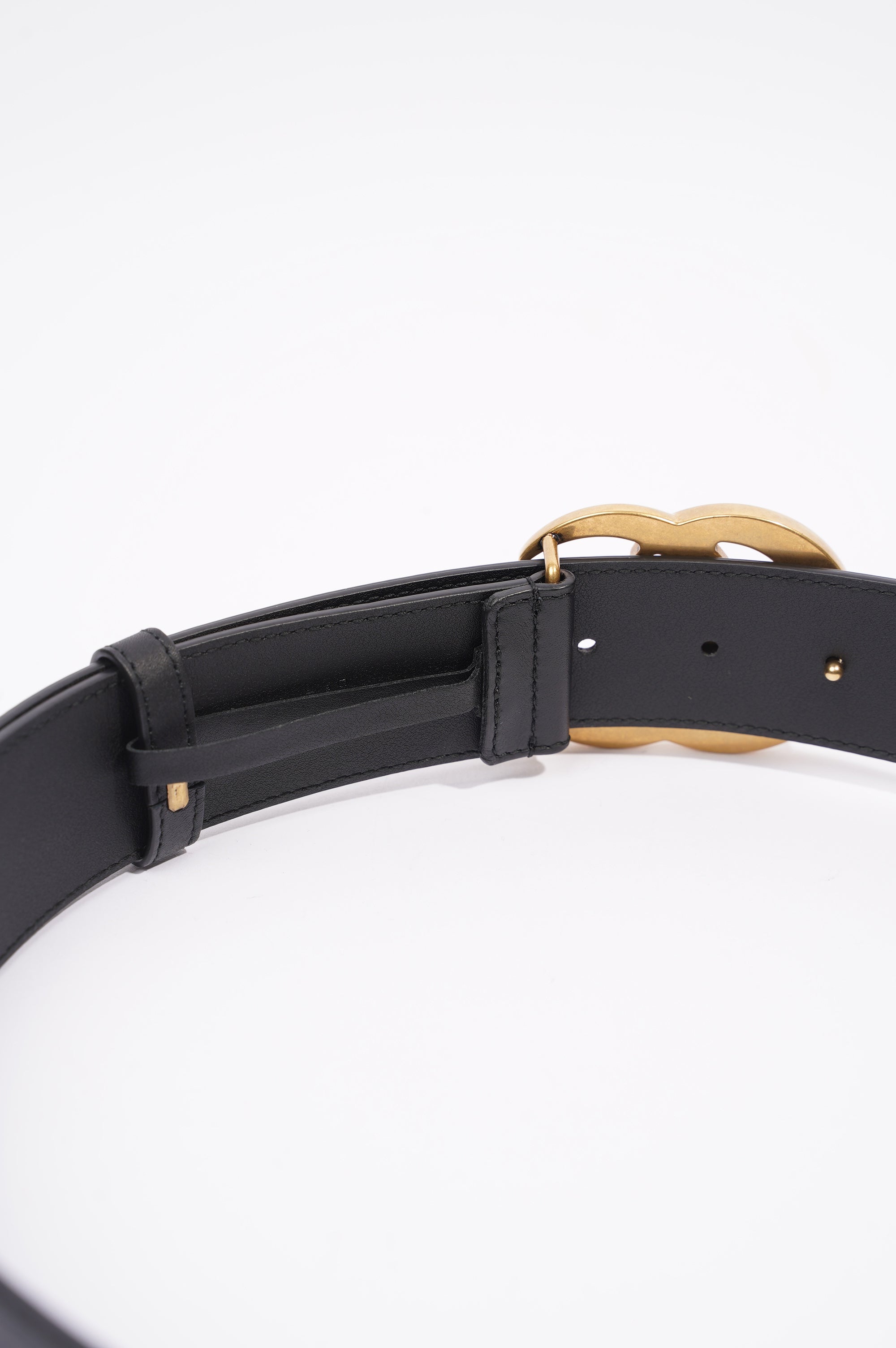 Gucci Womens Marmont Belt Black / Gold 85-34