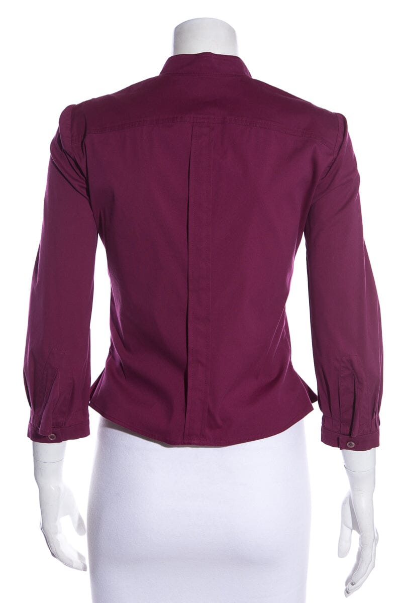 Gucci Magenta Blouse W/ Bamboo Detailling SZ 38