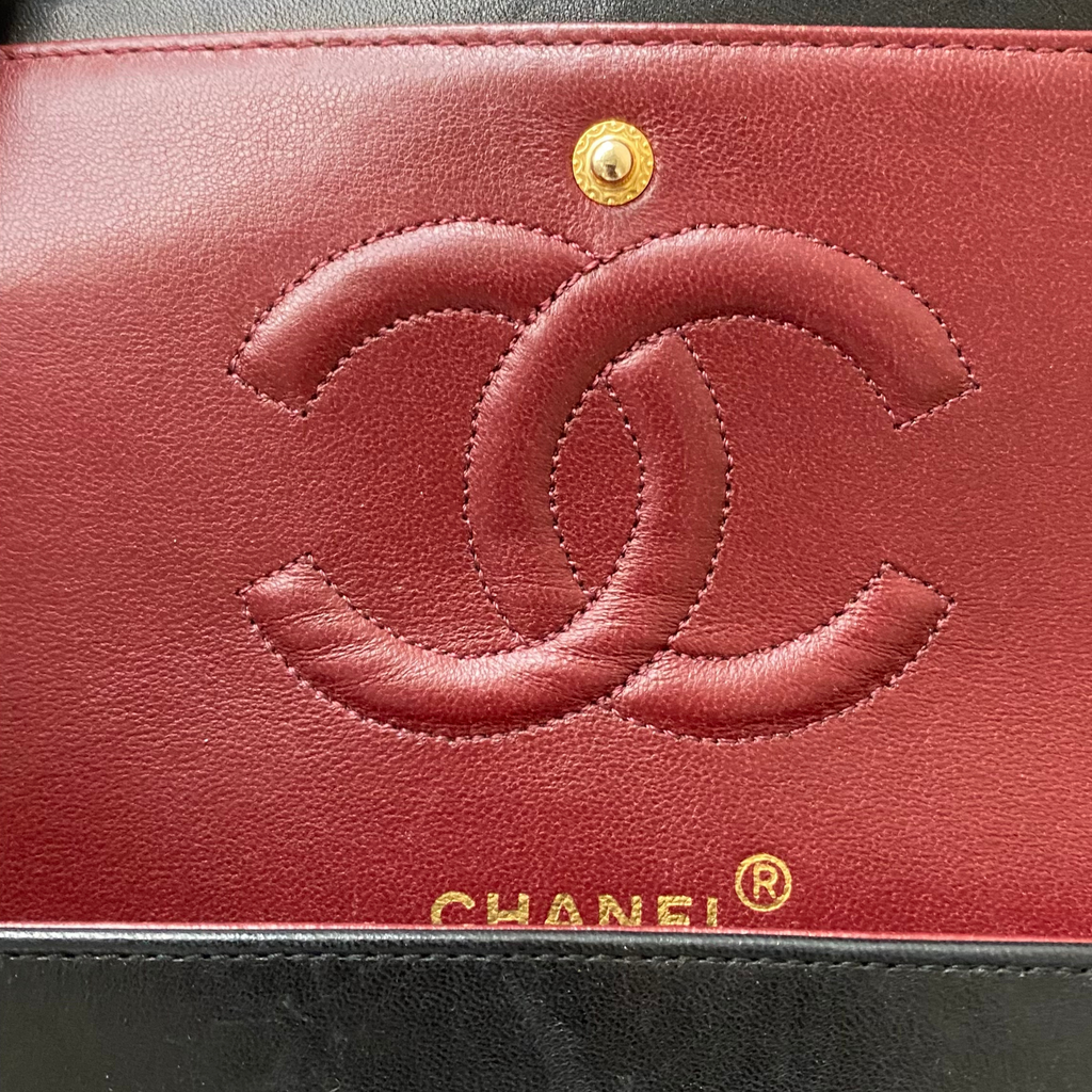 Chanel Black Leather Double flap shoulder bag