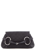 Gucci Black Canvas Monogram Horsebit Handbag