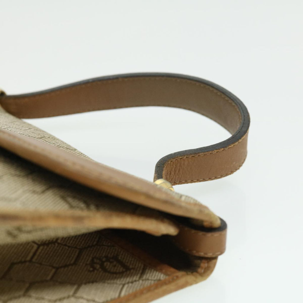 CHRISTIAN DIOR Honeycomb Canvas Hand Bag Beige Auth 31593