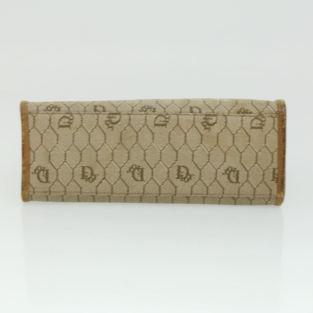 CHRISTIAN DIOR Honeycomb Canvas Hand Bag Beige Auth 31593