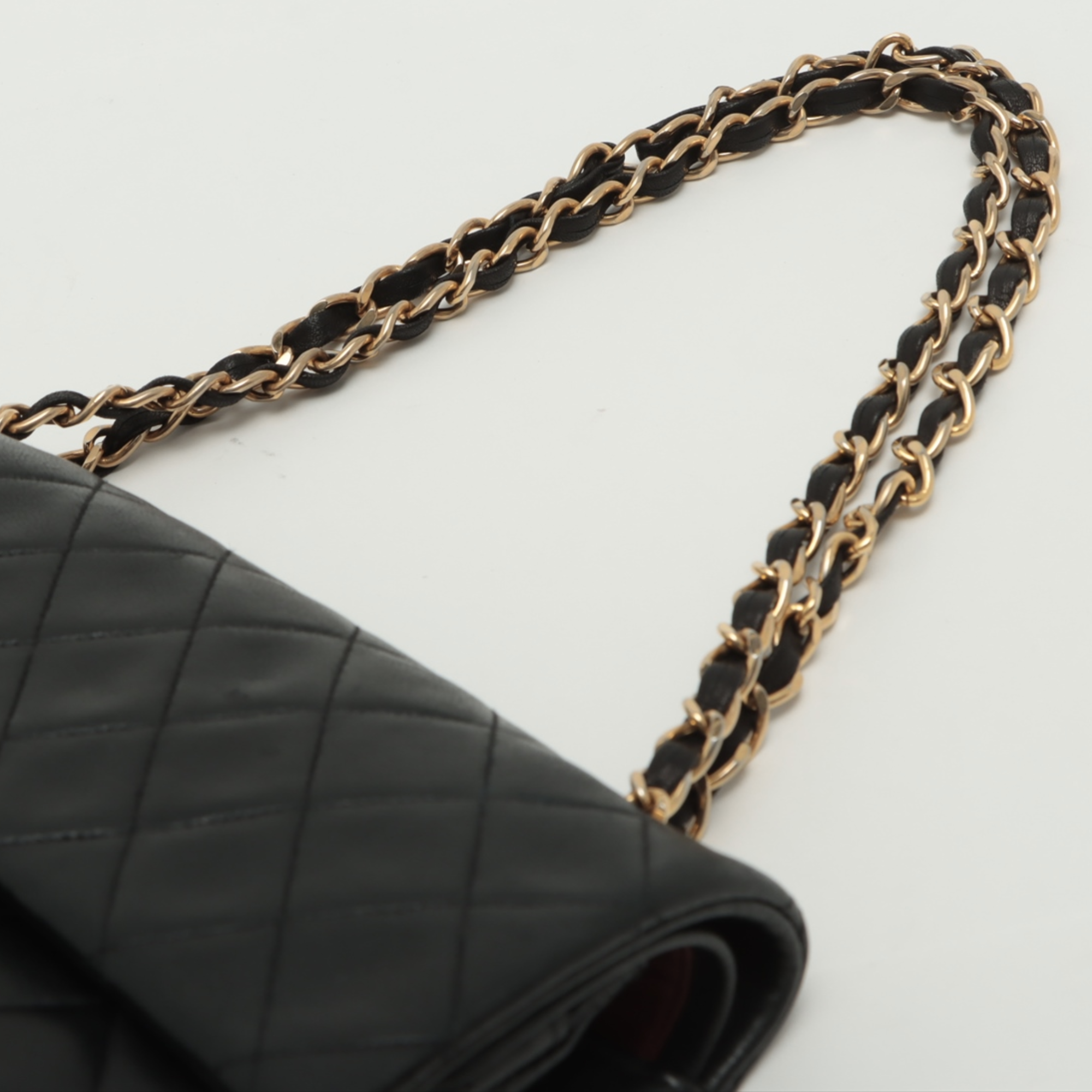 Chanel Black Leather Double flap shoulder bag