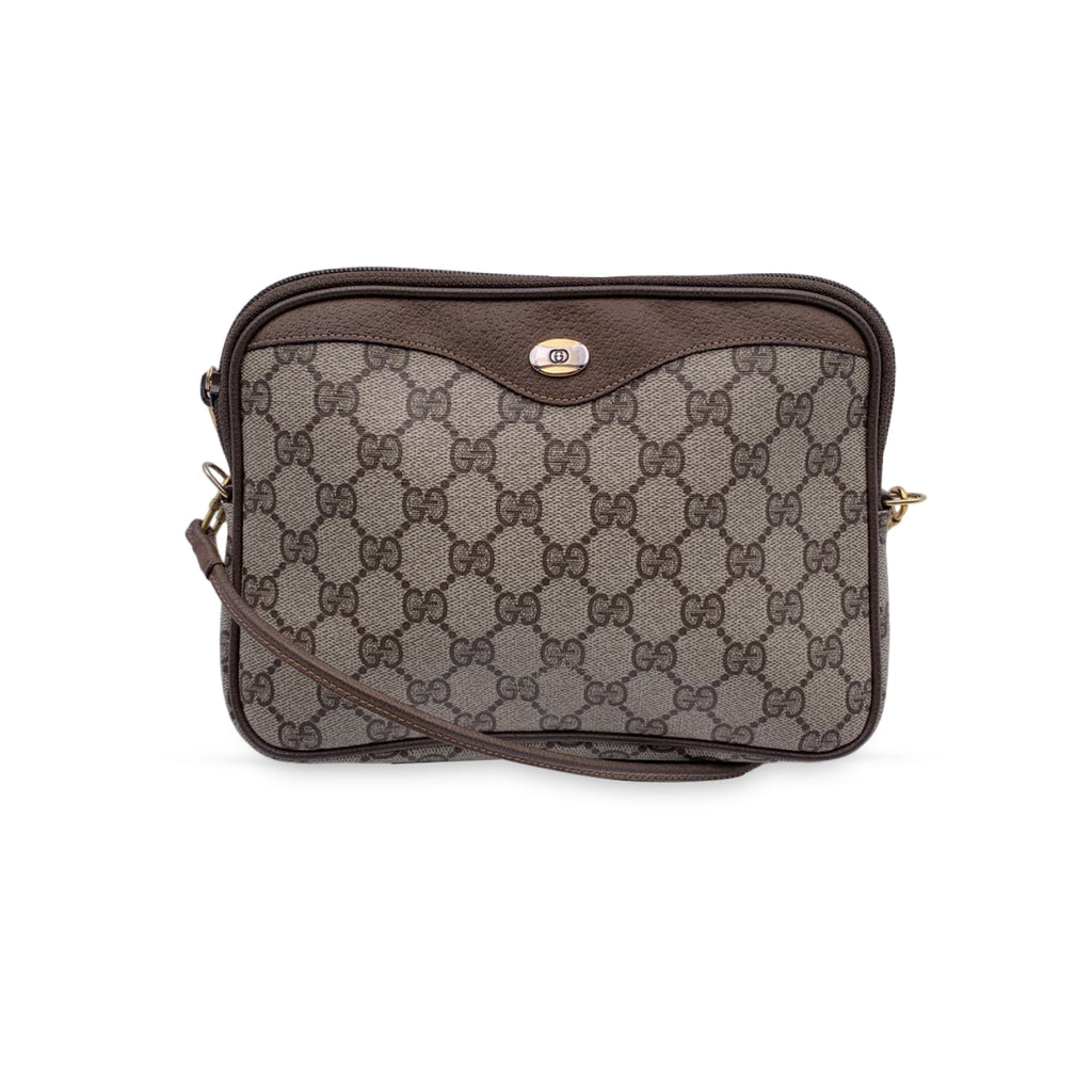 Gucci Vintage Beige Monogram Canvas Small Mesenger Bag